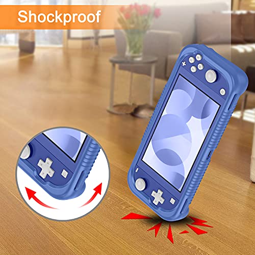 FINTIE Soft Silicone Protective Case for Nintendo Switch Lite 2019 | Ergonomic Grip, Anti-Slip, Shock-Absorption & Anti-Scratch, Lightweight Grip Case Cover, Navy Blue - color: Navy Blue