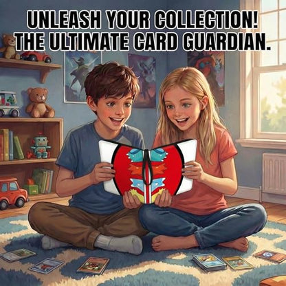 Trading Card Binder Small 4 Pocket,capacity of 400 Cards, 50 Clear Sheets Included, 3 Rings And Zipper, Cards Binder, Collector Binder, Water Proof with Dragon Design (Hands Red White, Small) - color: Hands Red White, size: Small