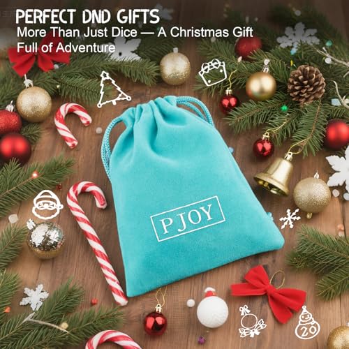 PJOY Mystery DND Dice Set Christmas Pattern Polyhedral D&D Dice for Dungeons and Dragons Role Playing Games TTRPG DND Gifts - color: Random Christmas