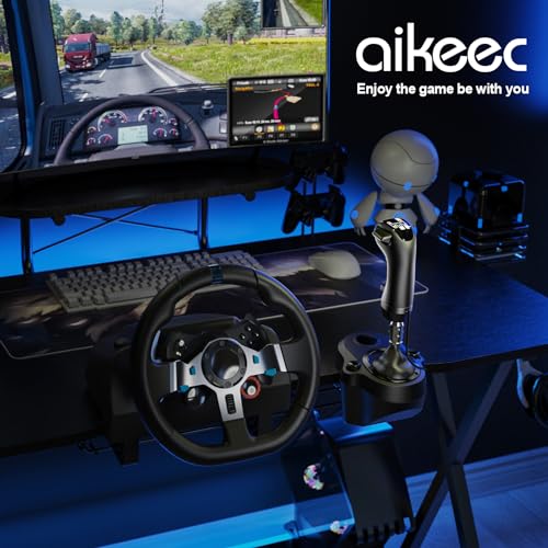 aikeec USB American Truck Simulator Shifter, Gearshift Knob Fit for ATS & ETS2 Games, PC Sim Racing Shifter Compatible with Logitech G25 G27 G29 G920 Thrustmaster TH8A Fanatec Version 2 - size: Truck Sim USB Shifter Version 2