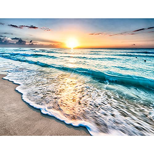 1000 Pieces Wooden Jigsaw Puzzle for Adults, Family or Elderly, Hawaiian Sunset Beach Puzzles, Art Home Decor DIY Funny Parent-Child Educational Game Toy Sunset Puzzle Gift for Mom, Wife, Friend - color: Hawaii Beach B