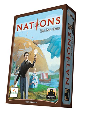 Stronghold Games Nations The Dice Game, Strategy Game, for 1-4 Players | ages 14+, For 1 to 4 players ages 14 and up, Play time is 10 to 15 minutes per player, Roll dice and build your civilization