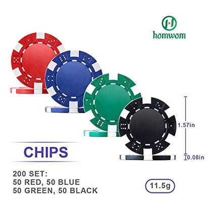 Poker Chip Set - 200PCS Poker Chips with Aluminum Case, 11.5 Gram Chips for Texas Holdem Blackjack - style: 200pcs