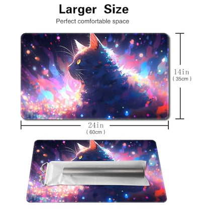 Board Game 14x24in MTG Playmat Compatible for OCG CCG RPG TCG Playmats (Colorful Cat 1) - color: Colorful Cat 1