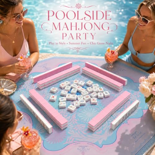 Pink American Mahjong Set, 168 Premium Melamine Tiles with 12 Jokers, Luxury Gift Box Mahjongg Set for Women, Moms & Grandmas, Portable Board Game for Girls’ Night & Weekly Clubs - color: Pink