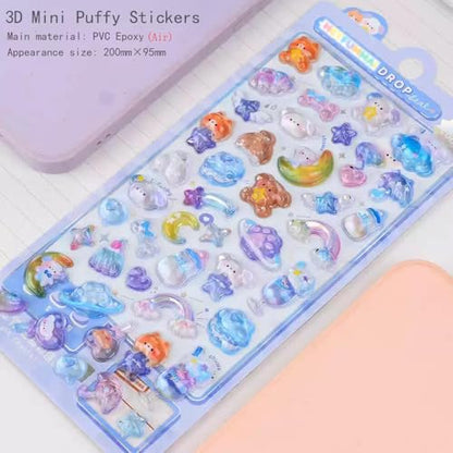 3D Cute Mini Puffy Stickers,10 Sheets 500+Kawaii Air Decorative Stickers HEYFUMMAI for Phone Case Or DIY Planners Notebooks Scrapbooks Handbooks Decoration ﻿ - style: 10PCS Stickers
