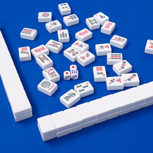 Large Mahjong Mat with Black Carrying Bag (Blue,31.5 inches), Anti Slip and Noise Reduction Table Cover for Mahjong, Poker, Card Games, Dominoes, Board Games, Slip Resistant Mat - color: Blue