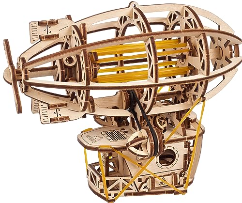 UGEARS Steampunk Airship 3D Wooden Puzzles for Adults - Wooden Model Kits for Adults Zeppelin Model Airship Steampunk Kit Brain Teaser, Hobby Set Home Decoration - color: Steampunk Airship