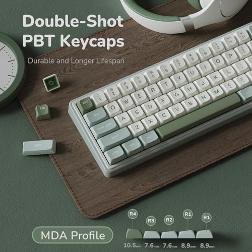 RK ROYAL KLUDGE R65 Wired Mechanical Keyboard, 60% Percent Creamy Gaming Keyboard Gasket Mount RGB Backlit with Programmable Knob, MDA Profile PBT Keycaps, QMK/VIA, Hot Swappable Linear Switch, Cyan - color: Cyan