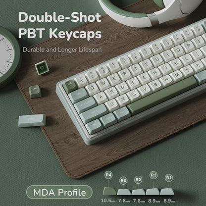 RK ROYAL KLUDGE R65 Wired Mechanical Keyboard, 60% Percent Creamy Gaming Keyboard Gasket Mount RGB Backlit with Programmable Knob, MDA Profile PBT Keycaps, QMK/VIA, Hot Swappable Linear Switch, Cyan - color: Cyan