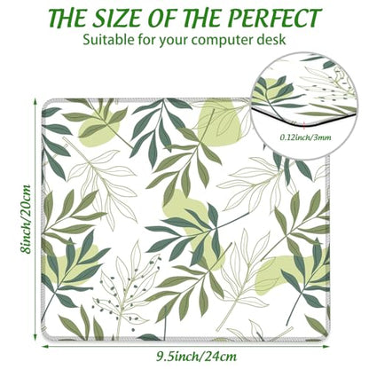 Artistic Leaves Mouse Pad Square Mouse Pads with Stitched Edge, Computer Mousepad with Non-Slip Rubber Base for Computer Laptop Office Desk Accessories 9.5x8 Inches - color: Artistic Leaves