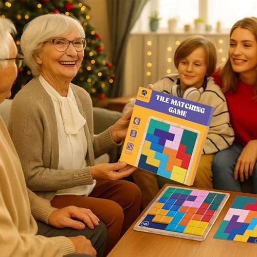 Dementia Activities for Seniors, Memory Games for Seniors with Alzheimers, Wooden Tiles Matching Puzzle Game, Dementia Products for Elderly Adults, Brain Exercise Gift for Parents or Nursing Home