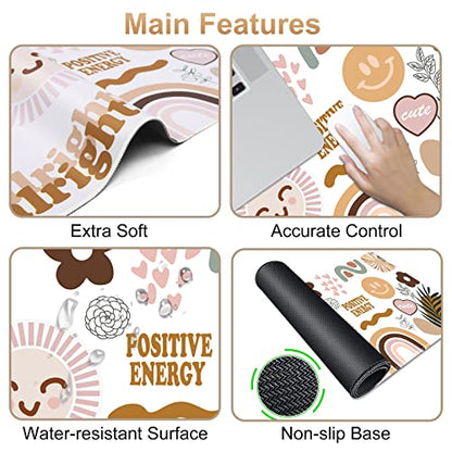 iCasso Desk Mat,Large Gaming Mouse Pad,XXL Desk Pad,Sticker | Stable Rubber Base Mousepad with Stitched Edges,Computer Keyboard Mat for Work Office Home - color: Sticker