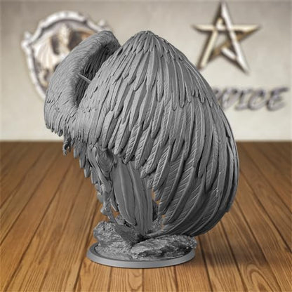 AUSPDICE Angel Fighter 32mm DND Miniature, Winged Warrior for TTRPGs, S11 | 3D Printed 1:50 Scale Angel Warrior with Feathered Wings and Horned Armor for Dungeons and Dragons and Wargaming