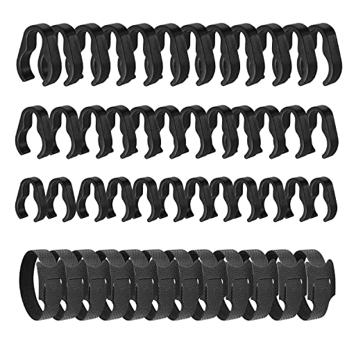 Microphone Stand Cable Clips, Boom Pole Plastic Mount Clamps, 48 PCS | 3 Assorted Sizes, Includes Cable Ties, Audio Cable Organizer for Recording Equipment - size: 48 pcs