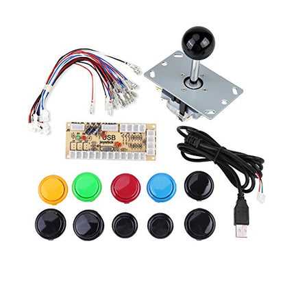 Zero Delay Game DIY Kit - PC Joystick with 10 Buttons, USB Encoder Board, Game Accessories for 1 Player MAME Project