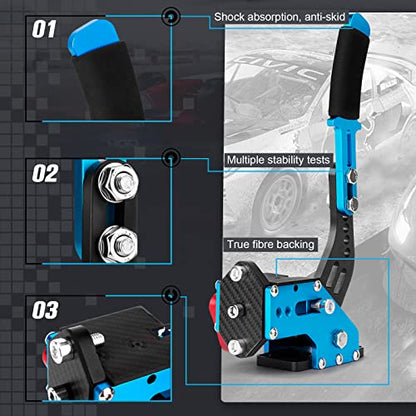 64 Bit USB Handbrake, Upgraded PC Sim Racing Games Handbrake for Logitech G25 G27 G29 G920 G923 Thrustmaster T500 T300