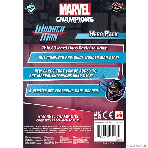 Marvel Champions The Card Game Wonder Man Hero Pack | 40-Card Pre-Built Leadership Deck, Cooperative Strategy Game for Kids & Adults, Ages 14+, 1-4 Players, 45-90 Min Playtime