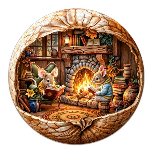 1000 Piece Puzzle for Adults, Fall Mouse Jigsaw | 26.5 x 26.5 Inches, Letters on Back, Christmas Thanksgiving Gifts, Family Decoration - color: Fall Mouse