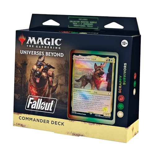 Magic: The Gathering Fallout Commander Deck - Scrappy Survivors (100-Card Deck, 2-Card Collector Booster Sample Pack + Accessories) - style: White-Green-Red
