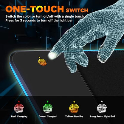 Gimars RGB Gaming Mouse Pad,15W Wireless Charging Mousepad with 10 Light Modes, Large Mousepad with Premium Smooth Surface, Non-Slip Mouse Mat for Gaming, Desk, PC,Office, 31.5x11.8x0.16inch - color: Black-RGB+Wireles Charging