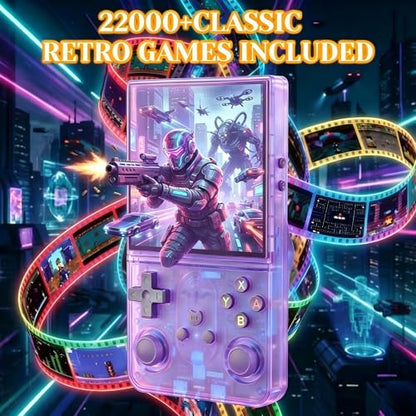 S600 Retro Handheld Game Console, 4.0 Inch IPS Display, 64GB Memory, Over 22,000 Classic Games, 4000mAh Battery - style: Purple 64G