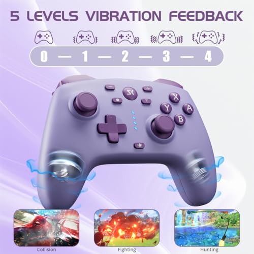 Wireless Switch Controller for Switch/Switch 2/OLED/Lite (Purple + Yellow) - color: Purple + Yellow