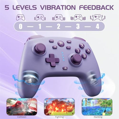 Wireless Switch Controller for Switch/Switch 2/OLED/Lite (Purple + Yellow) - color: Purple + Yellow