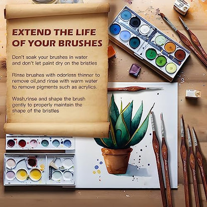 Golden Maple Miniature Model Paint Brushes-10pcs Micro Detail Paint Brush Set,Small Fine Detail Brushes for Acrylic, Oil, Watercolor & Paint by Number,Figurine - style: 10BW