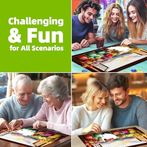 Christian Puzzles for Adults 500 Pieces, Bible Jesus Puzzle with Inspirational Verses, Religious Jigsaw Puzzles 500 Pieces for Seniors Family Game Night, Include Poster & A-F Letter Back, 23"x15" - color: Flowers Jars 500