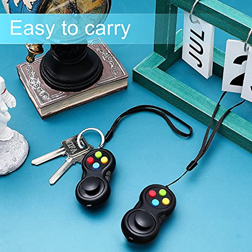 Skylety 2 Pcs Fidget Toys for Adults Controller Fidget Pad Stress Relief Cube Clicker Game Controller Sensory Educational Toy for ADHD Autism Relief Stress Anxiety(Black Style) - style: Black Style