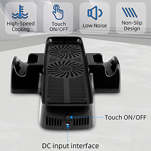 OSTENT 3 in 1 USB Cooling Fan + Console Controller Stand for Microsoft Xbox 360 Slim