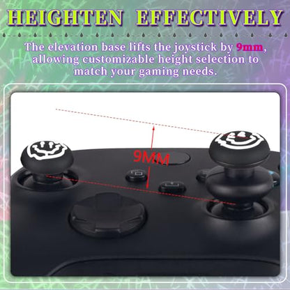 White HAHA Silicone Controller Skin Kit only for Xbox Series S/X | Anti-Slip Controller Case with 2 Thumb Grip Cover & 2 Elevated Base - color: Black&White