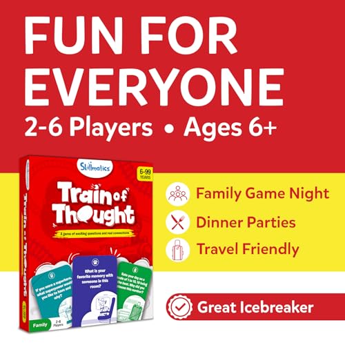 Skillmatics Train of Thought – Icebreaker & Conversation Card Game | Fun for Family Game Night, Travel Toys, Screen-Free, Gift for Boys and Girls Ages 6 and Up