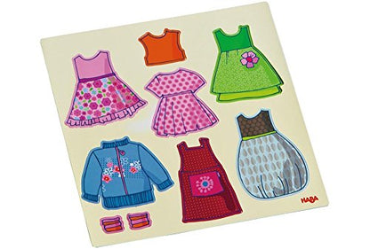 HABA Dress-Up Doll Magnetic Game Box & Magnetic Puzzle for Toddlers, Travel-Friendly Road Trip Toy for Kids, Toddler Activities for Ages 3+, 54 Piece Set - color: Pink - Dress-up Lilli