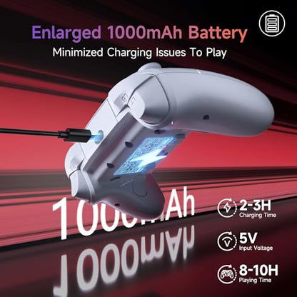 EasySMX X20 Wireless Gaming Controller with RGB Backlit, 2-Stage Hall Effect Stick, 1000Hz Polling Rate, 6-Axis Gyro on Multi-Platform, Mech Buttons- Compatible with PC/Switch/Steam/Android | RGB Backlit, 1000Hz Polling Rate, 6-Axis Gyro on Multi-Platform