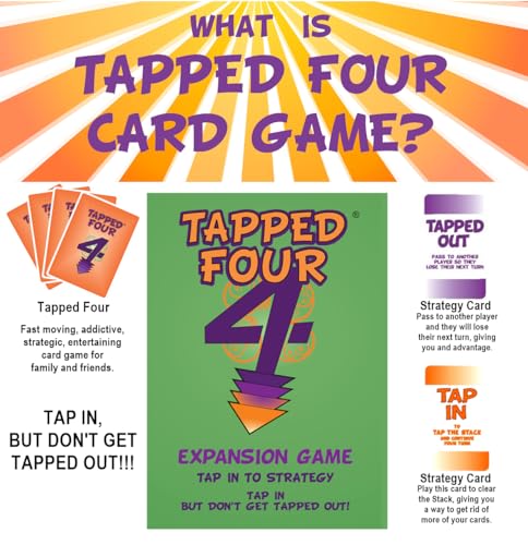 Tapped Four Original Expansion Card Game, Strategy Party Game, 2–11 Players