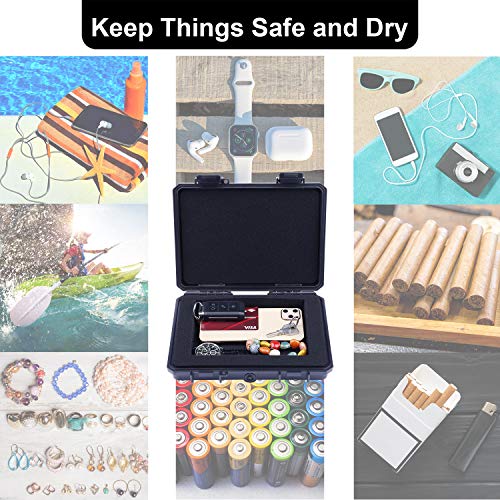 Lykus HC-2110 Mini Hard Case Dry Box with Foam Insert, Interior Size 8.27x5.91x1.46 inch, IP66 Splash-Proof - color: Black, size: HC-2110