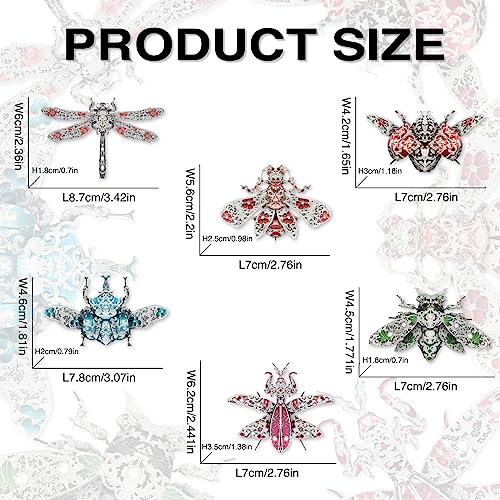 Piececool 3D Puzzles for Adults, 6pcs/Lots Insect Themed Brooches Metal Models Building Kits, Interesting Assembling Crafts Set with Tools for Beginners, Great Gifts - color: 6pcsperlot