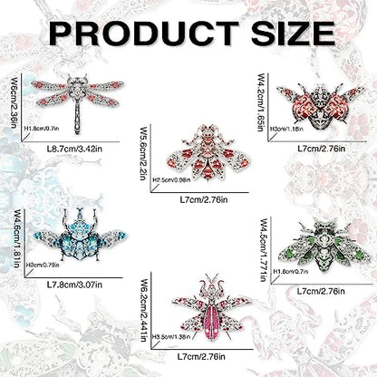 Piececool 3D Puzzles for Adults, 6pcs/Lots Insect Themed Brooches Metal Models Building Kits, Interesting Assembling Crafts Set with Tools for Beginners, Great Gifts - color: 6pcsperlot