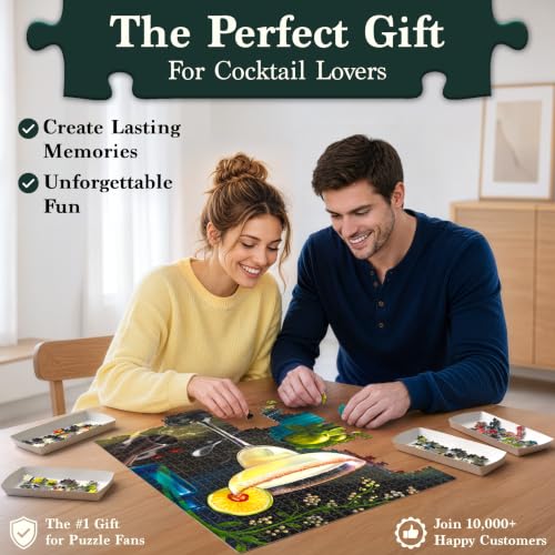 Gouda Games The Margarita – Cocktail Jigsaw Puzzle for Adults, 1000 Pieces | Includes Sorting Trays, Fun for Families, Friends, Game Nights, Gifts for Cocktail Lovers, Finished Size 27.5" x 19.5"