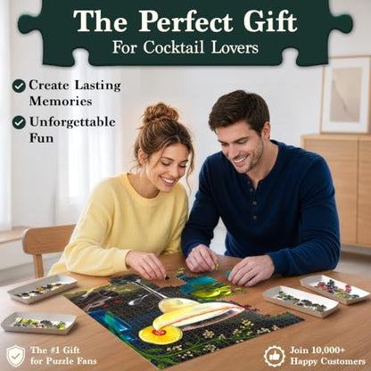 Gouda Games The Margarita – Cocktail Jigsaw Puzzle for Adults, 1000 Pieces | Includes Sorting Trays, Fun for Families, Friends, Game Nights, Gifts for Cocktail Lovers, Finished Size 27.5" x 19.5"