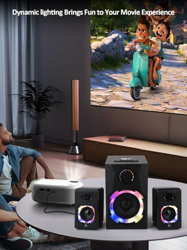 OR O R O W OROW Computer Speakers,40W PC Speakers with Subwoofer,Gaming Speakers with Bass,AC Powered,Support Bluetooth&SD&USB Play, 2.1 Multimedia Speakers System with RGB Light (Black)