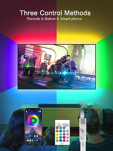KANTUTOE TV LED Backlight, 9.84ft LED Lights for 32-45 Inch TV, RGB TV Backlight with Remote, Music Sync Bluetooth APP Control Strip Lights USB Powered for Bedroom Gaming Room Decor - size: 9.84FT for 32"-45" TV