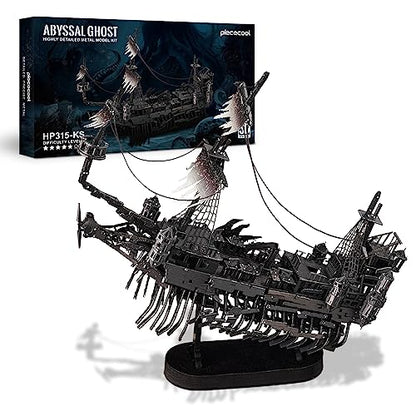 Piececool 3D Puzzles for Adults, Sea Ghost Pirate Ship DIY 3D Watercraft Metal Model Building Kits, Difficult 3D Puzzles for Family Time, Great Christmas Birthday Gifts - color: Sea Ghost
