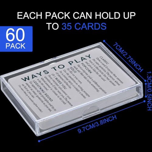 Zonon 60 Pieces Clear Deck Case, Card Organizer Compatible with MTG TCG Plastic Playing Card Case baseball Trading Deck Collection Box Holder for Game Cards Storage