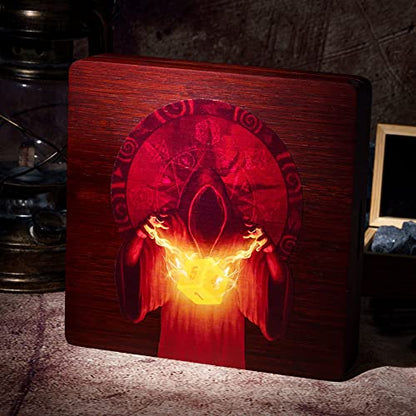UDIXI 2 in 1 DND Dice Tray, Bamboo Dice Box for D&D RPG Tabletop Games | Magnetic Lid, Wizard Pattern, Storage Box, Holds 6 Sets of Polyhedral Dice, for Dungeons and Dragons Role Playing Games - color: Square-wizard