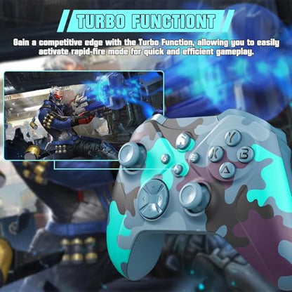 Nonbliep for Xbox Controller, Compatible with Xbox One X|S, Xbox Series X|S, PC, Special Edition Custom Wireless Controller with 6-Axis Motion Control/3.5mm Audio Jack/Dual Vibration/Turbo - color: Blue