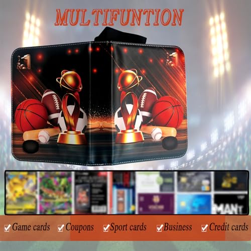 Sports Card Binder 900 Pockets Trading Card Binder with 50 Sleeves Fits 900 Sport Cards, Sports Card Holder Binder with Zipper, Soccer Football Baseball Basketball Hockey Card Gifts Collection Storage - size: 900 Pockets Sports