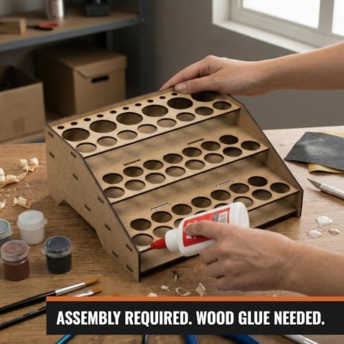 Paint Rack Organizer for Miniature & Model Paints Tabletop Paint Stand with 26mm & 36mm Holes Brush & Tool Holder Artist Room Compatible with Vallejo, Army Painter, AK (Module A) - color: Paint rack A